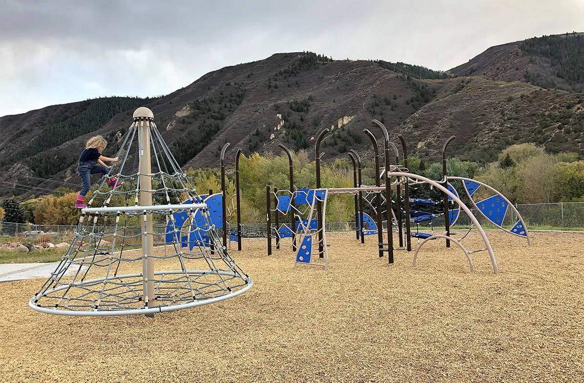 Outdoor rope activity for climbing at Glenwood Springs Elementary in Glenwood Springs, CO